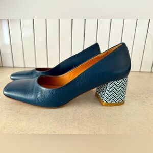 Zinda Colour Block Heel, 38, blue